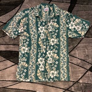 Tropical Green Floral Men's Dress Shirt
